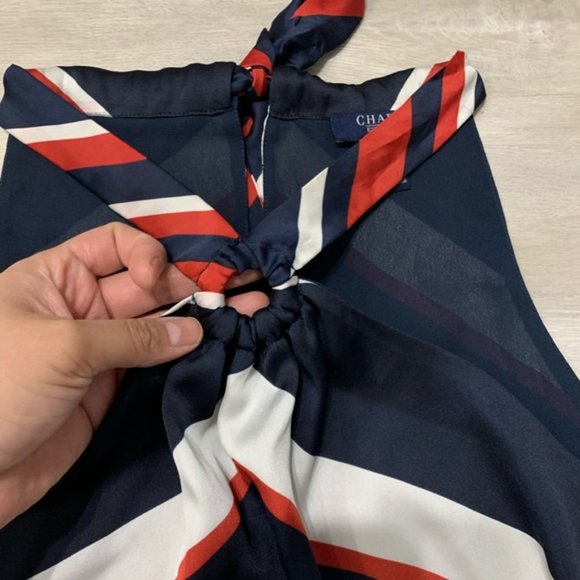 Chaps Red White Blue Halter Top Blouse XLP - Picture 4 of 8